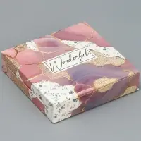 Кондитерская упаковка, коробка &laquo;Wonderful&raquo;, 14 х 14 х 3,5 см