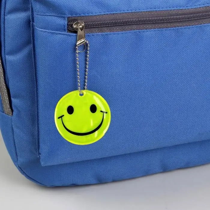 Светоотражающий элемент &laquo;Смайлик-улыбка&raquo;, двусторонний, d=5 см, жёлтый