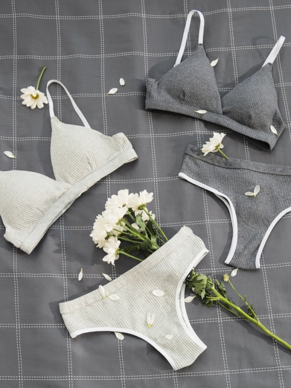 Комплект женский (топ, трусы) цвет серый, размер 46-48