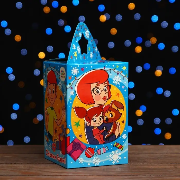 Коробка новогодняя подарочная складная &laquo;Простоквашино&raquo; 11&times;11&times;17.2 см