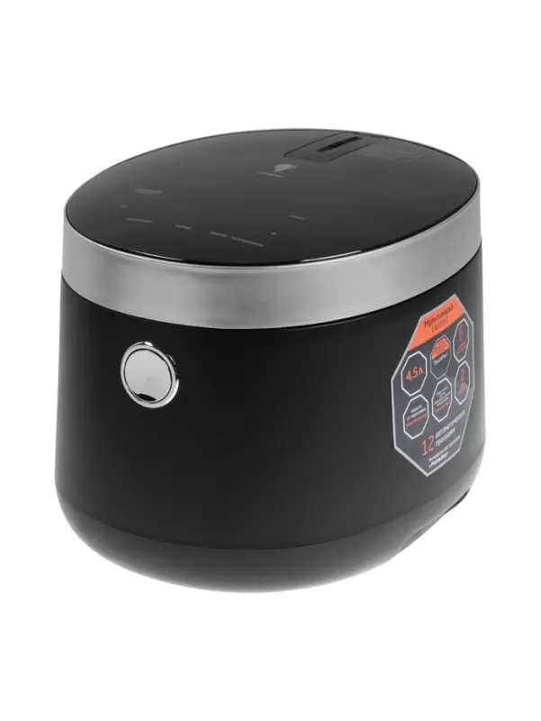 Мультиварка Leonord LE-1761E, 860Вт, 4.5 л, 12 программ, LED дисплей, сенсор, черная