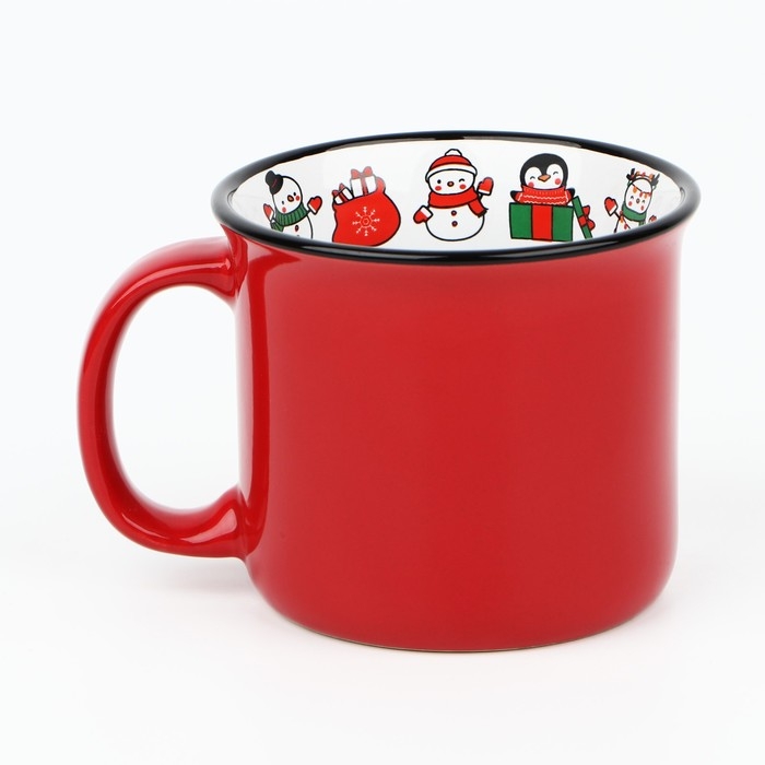 Кружка новогодняя керамическая &laquo;С Новым годом!&raquo;, 450 мл, цвет белый