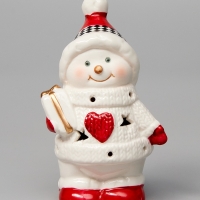 Светодиодная фигура "Снеговичок в свитере" 13.8х6х7, 1 LED, LR44x3(в компл.), Т/БЕЛЫЙ
