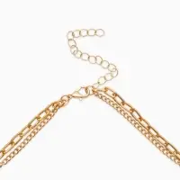 Колье "Жемчуг" борокко, цепь, удлиненное, 2 яруса, цвет белый в золоте