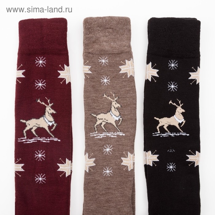 Гольфы женские новогодние махровые шерстяные, цвет МИКС, размер 23-25 Гольфы женские новогодние махровые шерстяные, цвет МИКС, размер 23-25