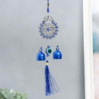 Музыка ветра металл "Ажурный круг" от сглаза 2 колокольчика 24 см