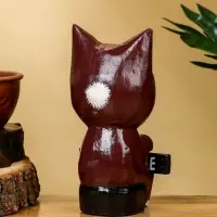 Сувенир "Кот с табличкой WELCOME" дерево 10х7х16 см, цв. бело-коричневый