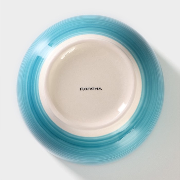 Салатник керамический Доляна &laquo;Морской мир&raquo;, 800 мл, d=14 см, цвет голубой