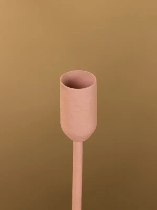 Подсвечник на 1 свечу текстурный "Пудровый розовый" 8х8х20 см