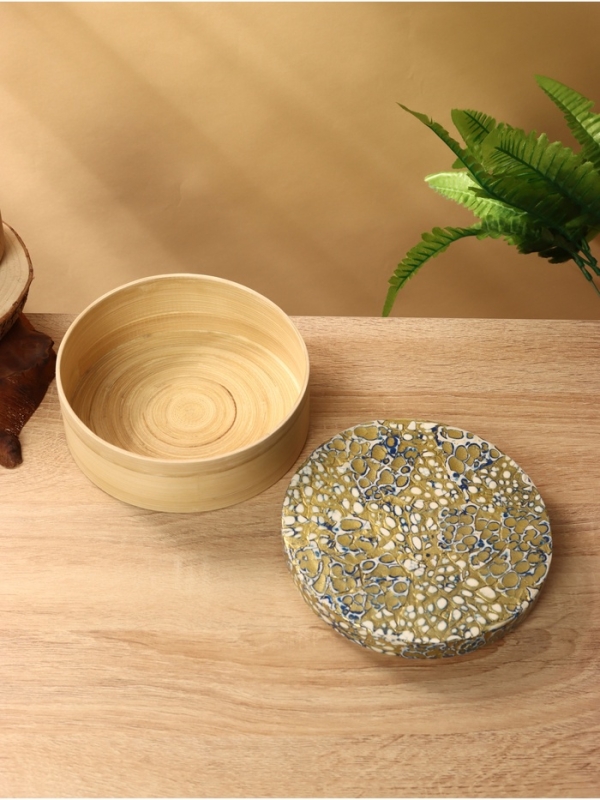 Банка для сыпучих продуктов 16х16х6,5 см, бамбук