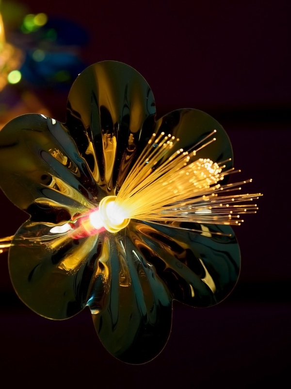 Светодиодное дерево &laquo;Неоновые цветы&raquo; 1.5 м, 80 LED, постоянное свечение, 220 В, свечение тёплое белое