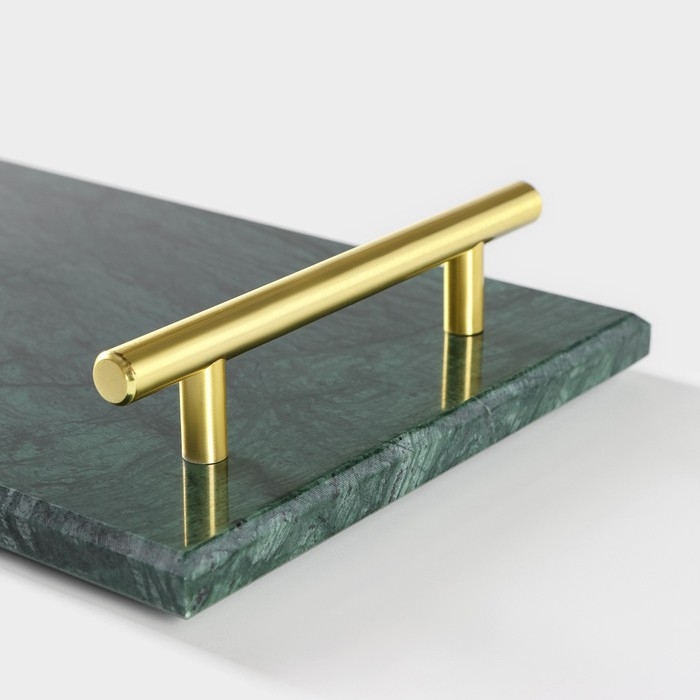 Поднос из мрамора Magistro Marble, 37,5&times;17,5 см, цвет изумрудный