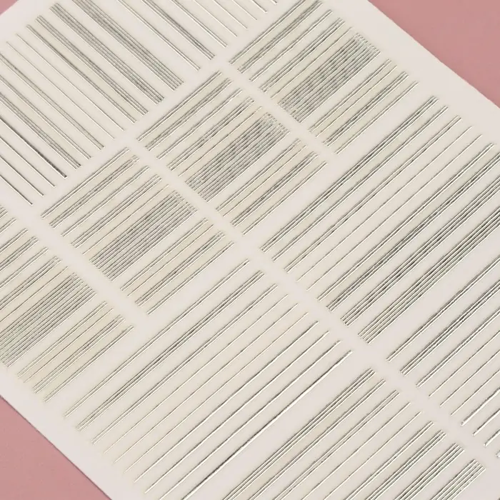 Наклейки для ногтей &laquo;Полоски&raquo;, металлизированные, серебристые