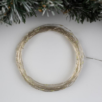 Гирлянда &laquo;Нить&raquo; 10 м роса, IP20, серебристая нить, 100 LED, свечение зелёное, 12 В