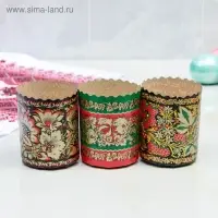 Форма бумажная для кулича &laquo;Хохлома&raquo;, 70&times;85 мм, МИКС