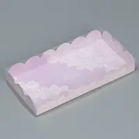 Коробка для печенья, кондитерская упаковка с PVC крышкой, &laquo;Сделано с любовью&raquo;, 21 х 10.5 х 3 см