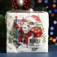 Салфетки новогодние бумажные Desna Design &laquo;Дед Мороз&raquo; , 1 слой, 24x24 см, 40 шт