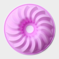 Форма для выпечки Доляна &laquo;Немецкий кекс. Заварное&raquo;, силикон, d=22,5 см, цвет сиреневый