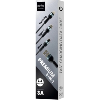Кабель 3 в 1 PERFEO, USB - microUSB/Lightning/Type-C, 3 А, 1,2 м, черный Кабель 3 в 1 PERFEO, USB - microUSB/Lightning/Type-C, 3 А, 1,2 м, черный