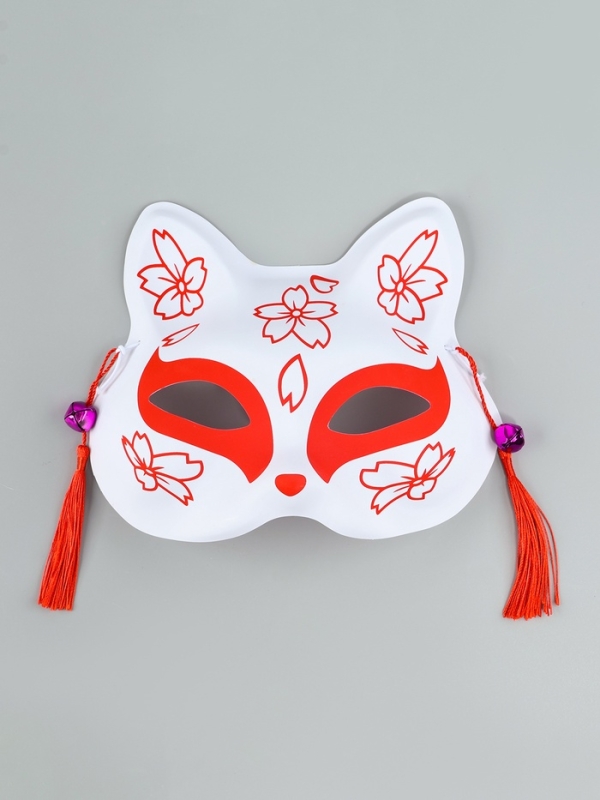 Карнавальная маска &laquo;Кицунэ. Цветы&raquo;, красный