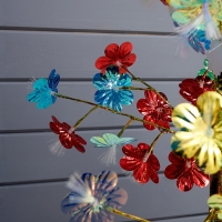 Светодиодное дерево &laquo;Неоновые цветы&raquo; 1.5 м, 80 LED, постоянное свечение, 220 В, свечение тёплое белое