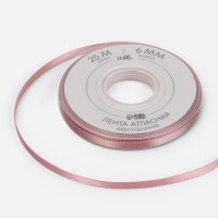 Лента атласная двухсторонняя №164 6мм*25&plusmn;1м пудровый TR