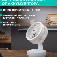 Настольный вентилятор T-DF422, с аккумулятором, USB-зарядка Настольный вентилятор T-DF422, с аккумулятором, USB-зарядка
