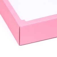 Коробка сборная, крышка-дно, с окном, бордовая, 37 х 32 х 7 см, МИКС