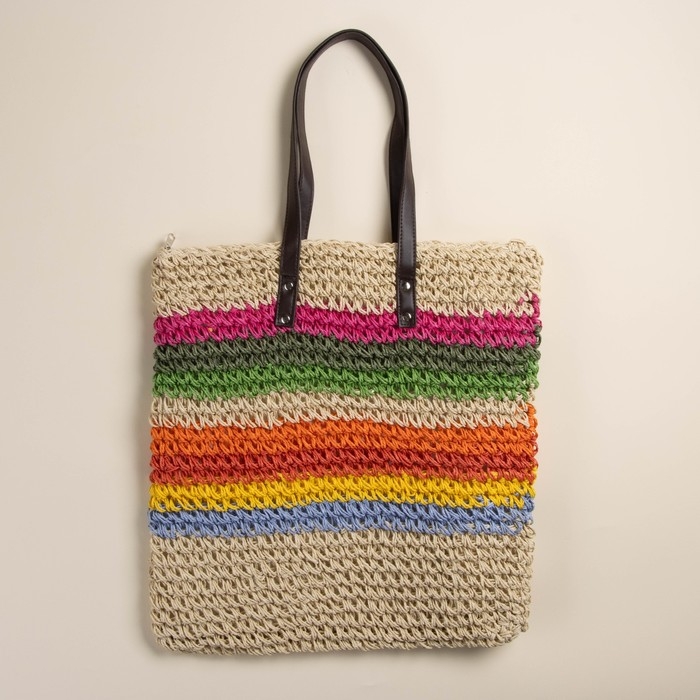 Сумка женская SL Home, ручное плетение, хлопок, длина ручек 28 см, 41&times;40 см