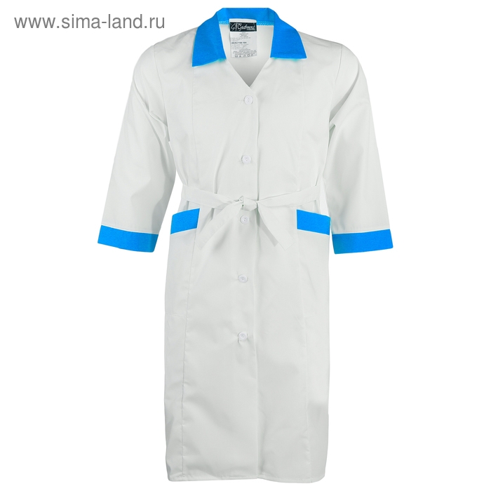 Халат медицинский женский тиси, р. 54, рост 170-176, цвет белый/синий Халат медицинский женский тиси, р. 54, рост 170-176, цвет белый/синий