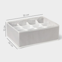 Органайзер для хранения белья LaDо́m, 12 ячеек, 32&times;24&times;12 см, цвет серый