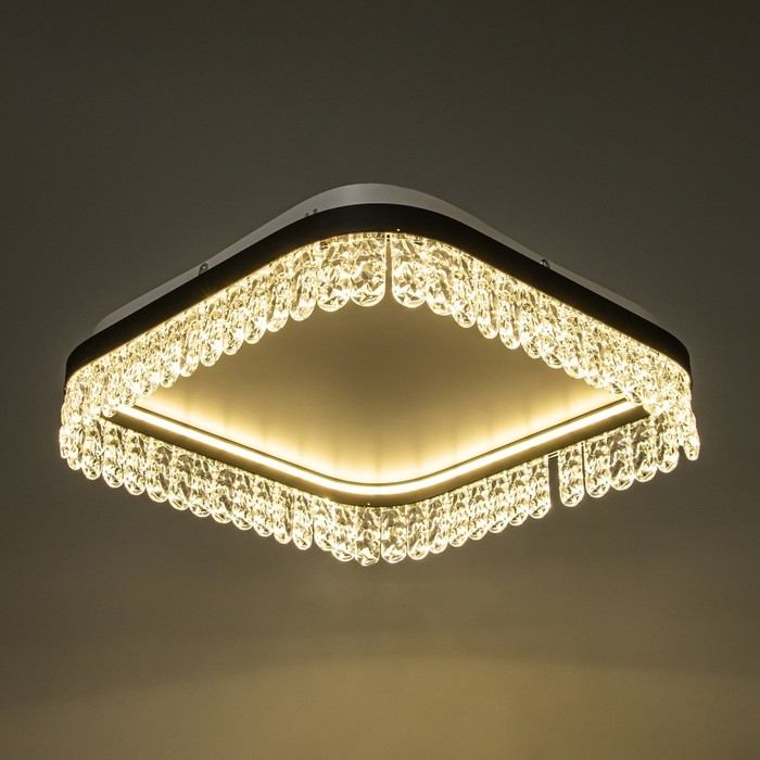 Люстра "Бахрома" LED 63Вт 3000-6000К  черно белый 50х50х12смсм