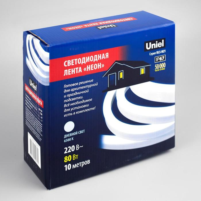 Гибкий неон Uniel 8 &times; 16 мм, IP67, 10 м, SMD2835, 120 LED/м, 220 В, свечение белое