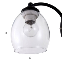 Бра 2073/1 E27 40Вт черный 17х13х20 см