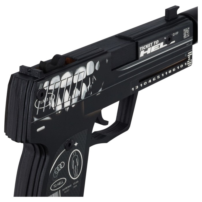 Пистолет деревянный USP-S серия легендарный &laquo;Билет в темноту&raquo;