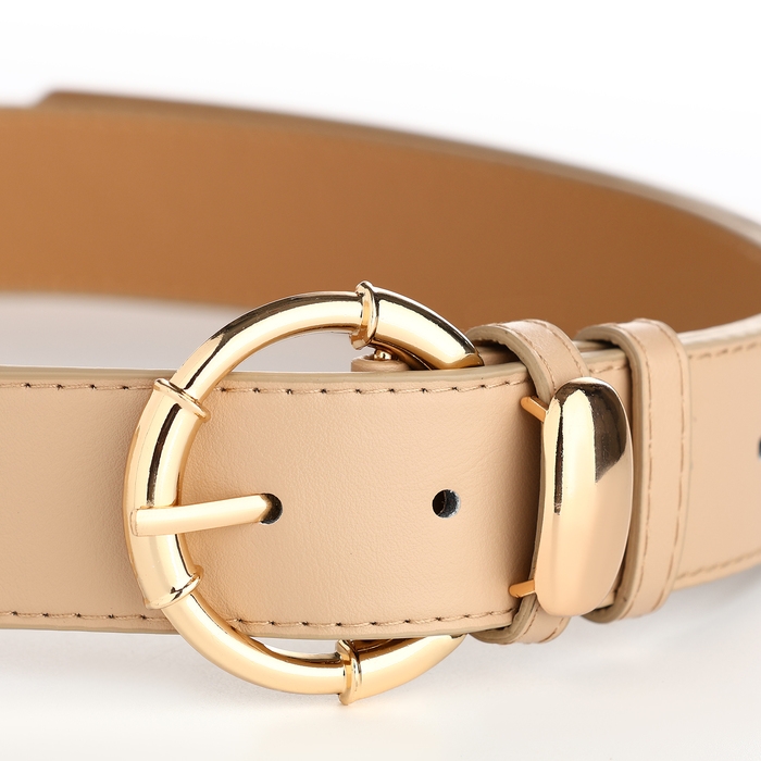 Ремень женский, ширина 4 см, винт, пряжка золото, цвет бежевый Ремень женский, ширина 4 см, винт, пряжка золото, цвет бежевый