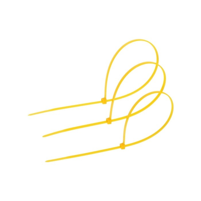 Хомут нейлоновый для стяжки, ТУНДРА, 3.6&times;300 мм, желтый, 100 шт.