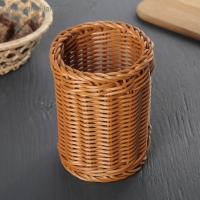 Подставка для столовых приборов Доляна, 13&times;10&times;10 см, цвет коричневый