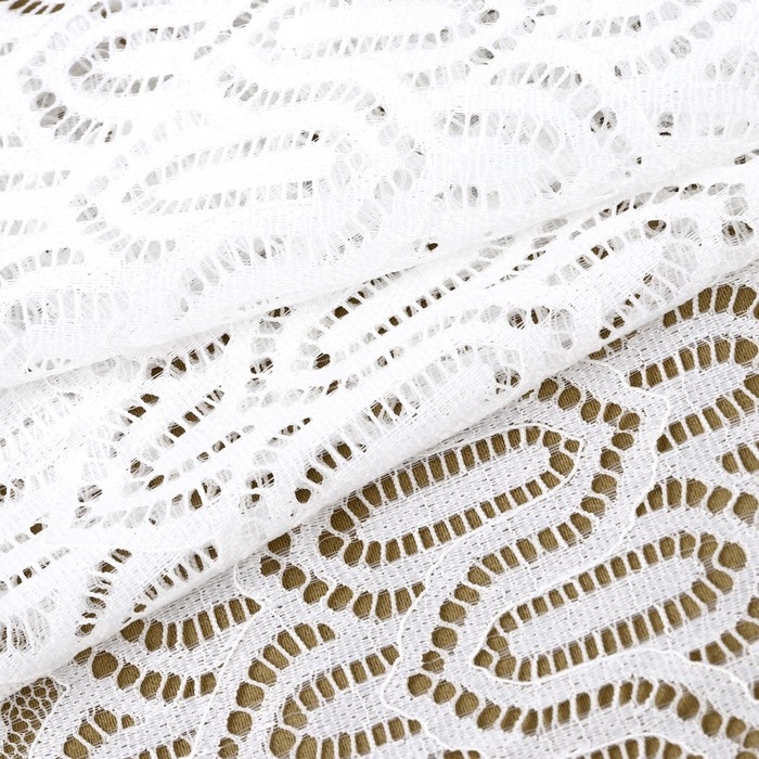 Кружевная эластичная ткань, 185 мм &times; 2,7 &plusmn; 0,5 м, цвет белый