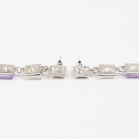 Серьги со стразами &laquo;Блум&raquo; квадраты тёмные, цветные в серебре