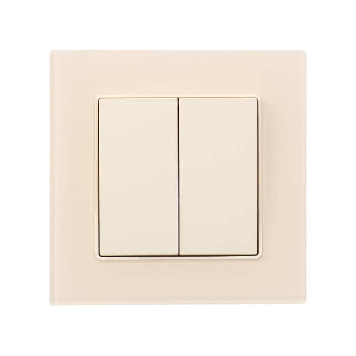 Выключатель TOT Matte Glass, 10 А, 2 кл., скрытый, стекло, бежевый Выключатель TOT Matte Glass, 10 А, 2 кл., скрытый, стекло, бежевый
