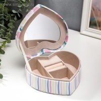 Шкатулка кожзам для украшений сердце "Лето в разгаре" 7х14х17 см