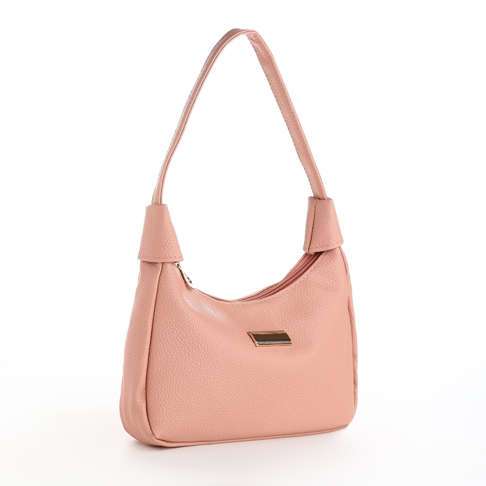 Сумка женская на молнии, цвет розовый