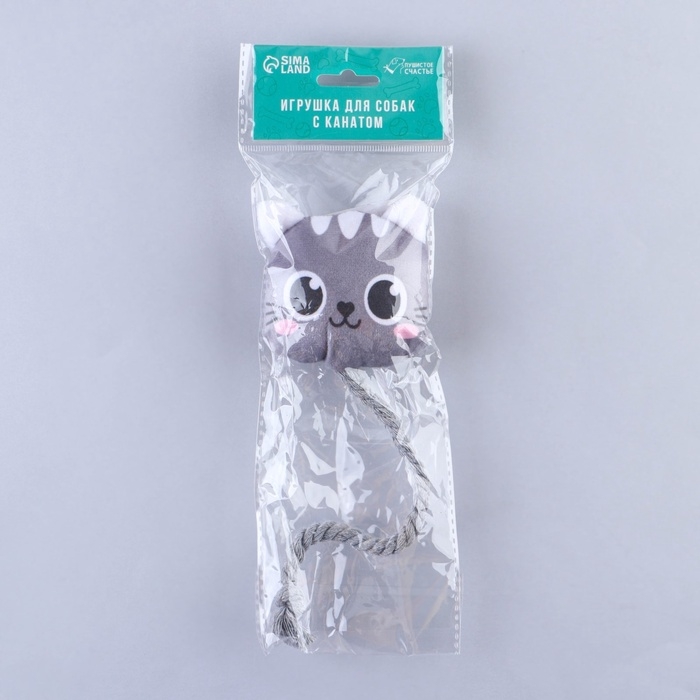 Игрушка для собак «Котик», с канатом Игрушка для собак «Котик», с канатом