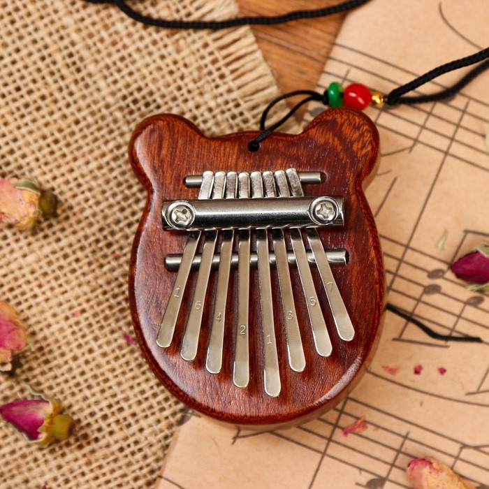 Калимба "Медвежонок" Music Life, 8 язычков, 8,5 х 6,5 х 3,5 см, дерево