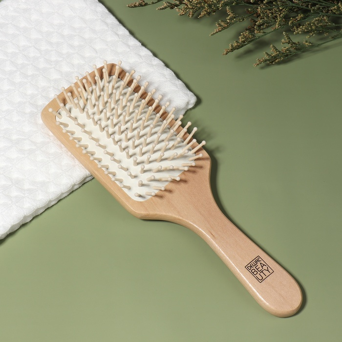 Расчёска массажная, широкая, 7,5 &times; 23,5 см, цвет &laquo;светлое дерево&raquo;