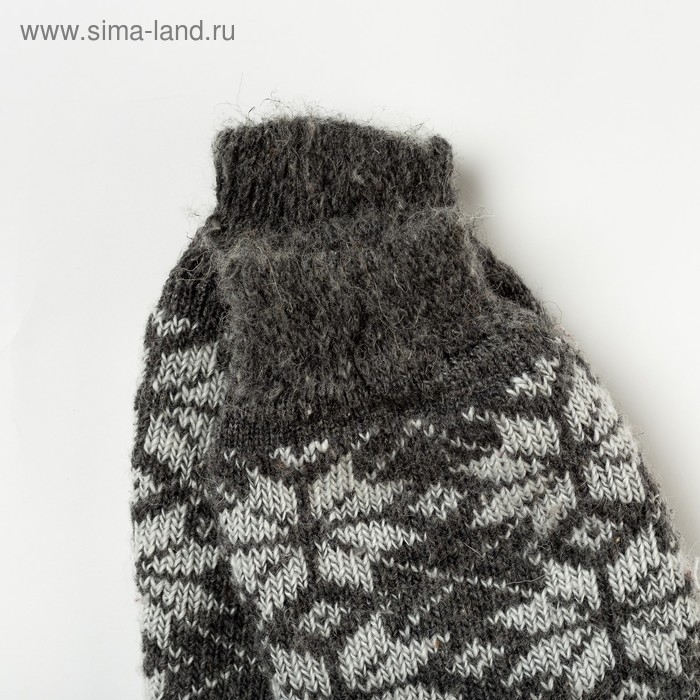 Новый год. Гетры женские шерстяные &laquo;Снежинка белая&raquo;, цвет тёмно-серый