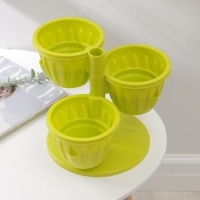 Кашпо многоярусное «Каскад», 3 шт, 700 мл, зелёное Кашпо многоярусное «Каскад», 3 шт, 700 мл, зелёное