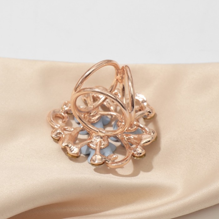Кольцо для платка &laquo;Цветы незабудки&raquo;, цвет голубой в золоте