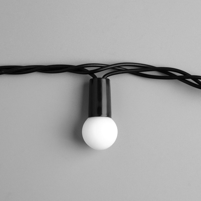 Гирлянда &laquo;Нить&raquo; 10 м с насадками &laquo;Шарики 1.5 см&raquo;, IP44, тёмная нить, 100 LED, свечение мульти (RG/RB), мигание, 220 В